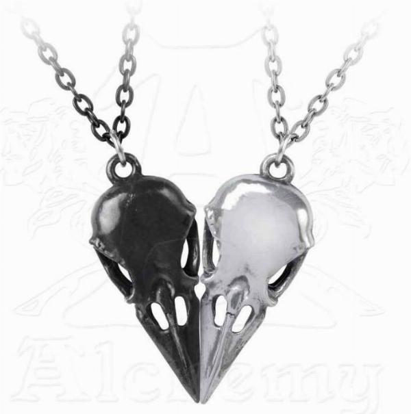 Photo of Coeur Crane - Couples Friendship Raven Skull Necklace