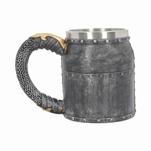 Photo #3 of product B2291F6 - Crusader Medieval Knight Chainmail Tankard Historical Helmet Mug