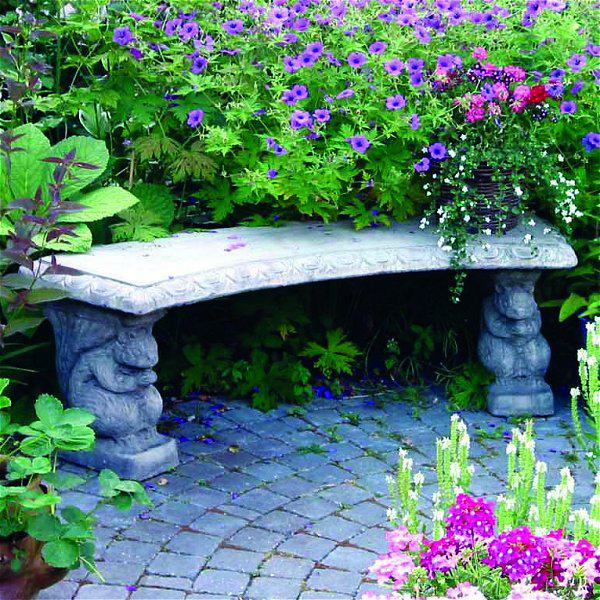 Curved garden deals bench stone