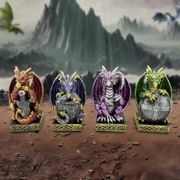 Photo #5 of product U6743A24 - Defend the Hoard Dragon Protector Figurines (Set of 4) 10cm