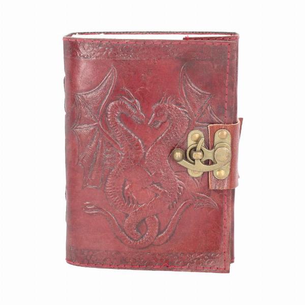 Photo #1 of product D1023C4 - Nemesis Now Lockable Double Dragon Leather Embossed Journal
