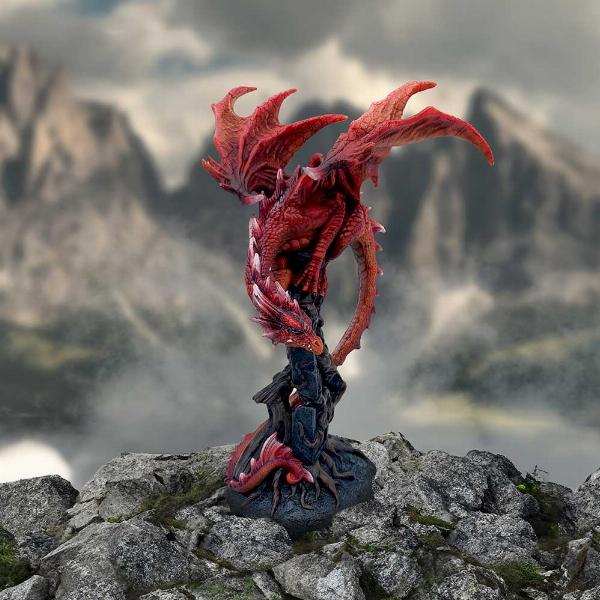 Photo #5 of product U6701A24 - Draconic Roots Red Dragon Figurine 28.5cm