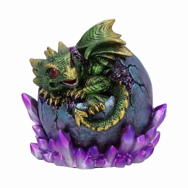 Photo #1 of product U5482T1 - Emerald Hatchling Glow Dragonling Green Dragonling Crystal Figurine