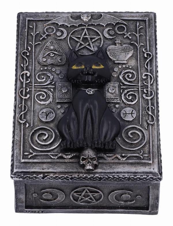 Photo #1 of product U5476T1 - Familiar Spell Black Cat Sigil Trinket Box 13.7cm