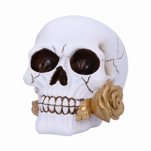 Photo #1 of product U5281S0 - Floral Fate Golden Rose Skull Ornament.