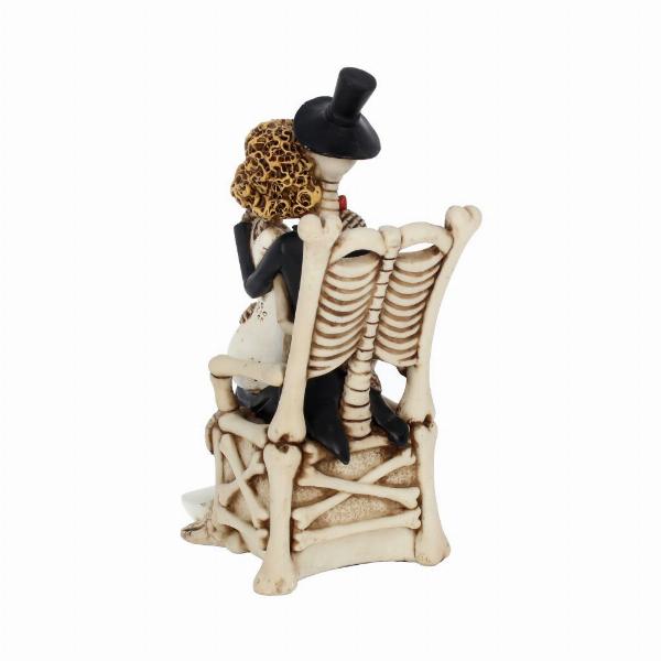Photo #4 of product AL50112 - For Better, For Worse Gothic Sugar Skull Bride Groom Figurine Wedding Ornament