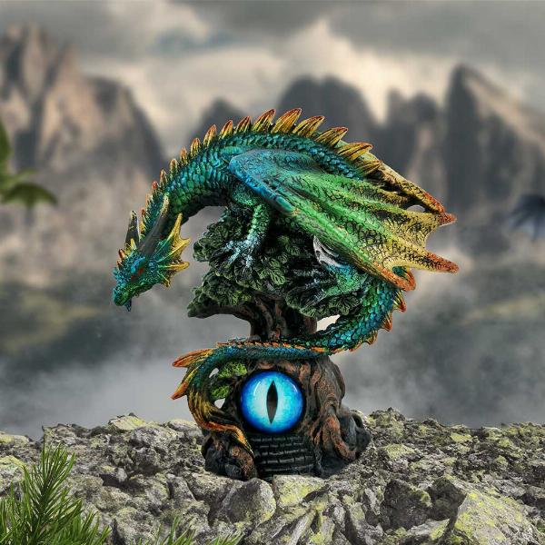 Photo #5 of product U6697A24 - Forest Seer Green Dragon Eye Figurine 16cm