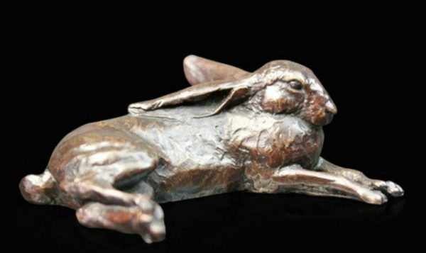 Photo of Hare Lying Small Bronze Figurine (Limited Edition) Michael Simpson