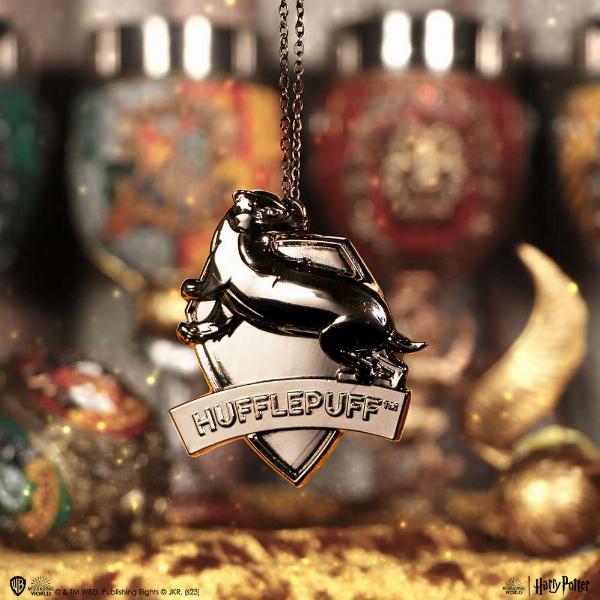 Photo #5 of product B6482X3 - Harry Potter Hufflepuff Crest Silver Weighted Hanging Ornament 6cm
