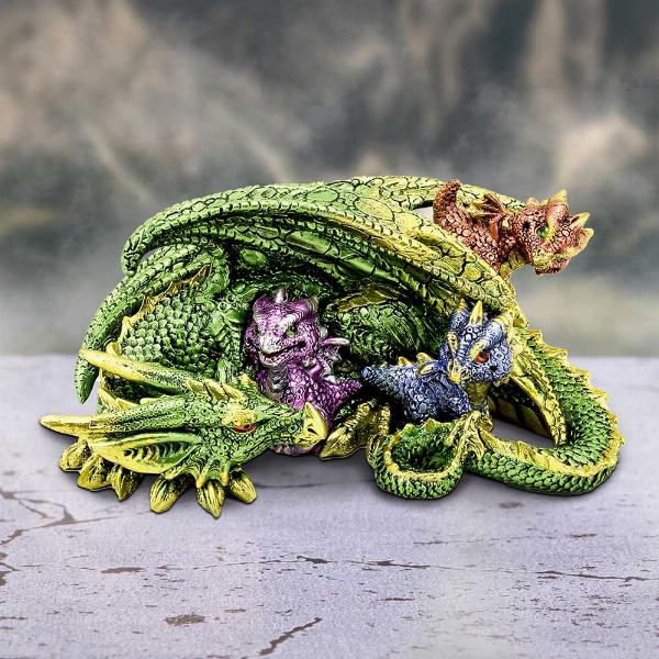 Photo #5 of product U6332X3 - Hatchling Horde Metallic Dragon Figurine 17.3cm