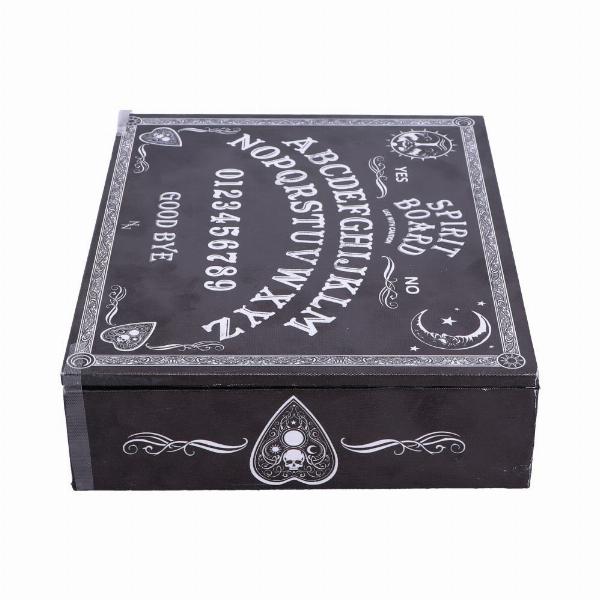 Photo #2 of product B5112R0 - Black and White Spirit Board and Planchette Jewellery Storage Box with Mirror