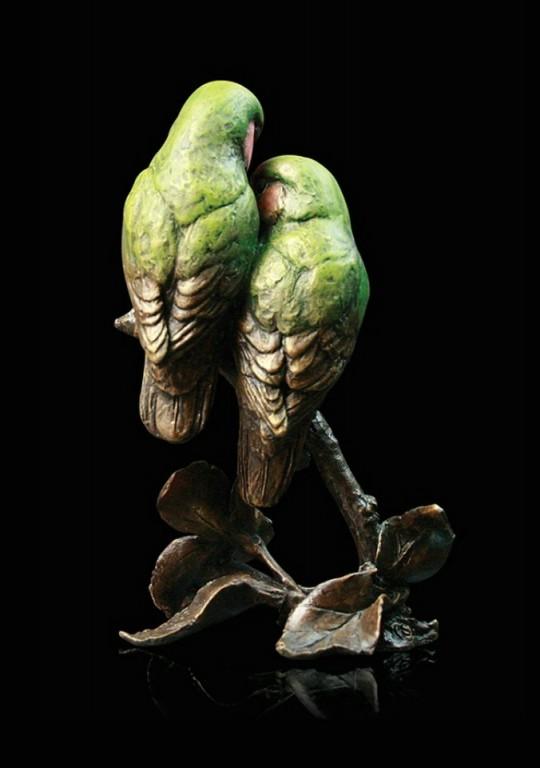 Photo of Lovebirds Bronze Figurine with Wooden Presentation Box (Limited Edition) Keith Sherwin