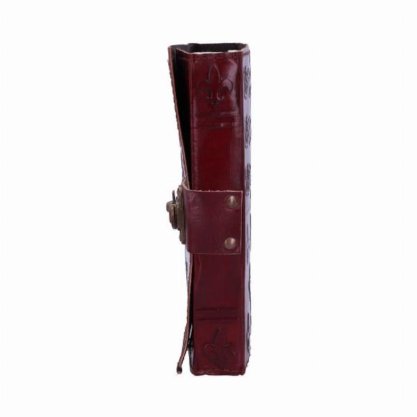 Photo #2 of product B5115R0 - Lockable Red Leather Medieval Embossed Journal