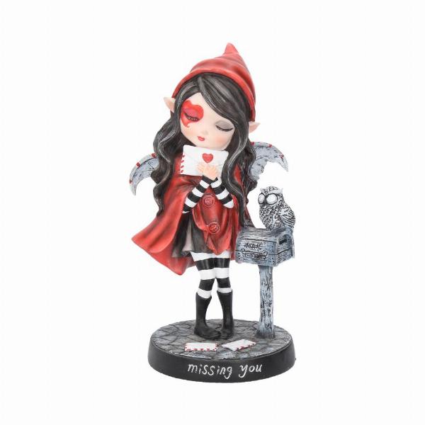 Photo #1 of product D2027F6 - Missing You Red Hooded Fairy with Mailbox