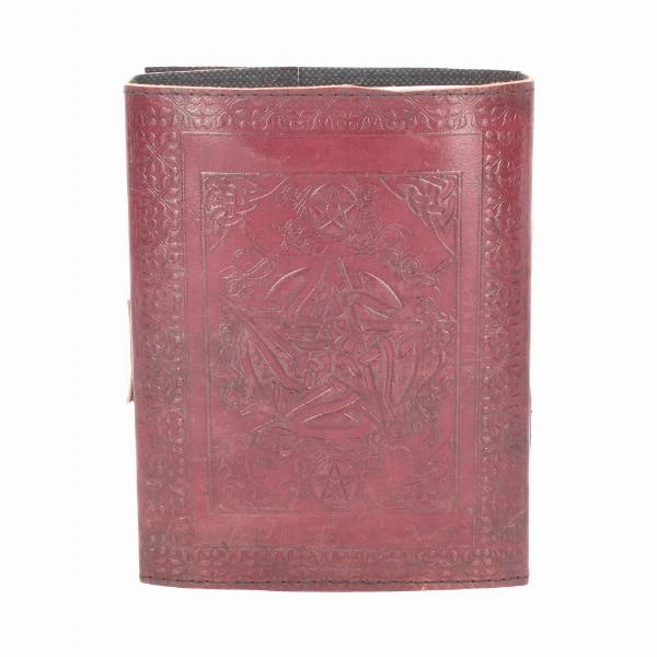 Photo #4 of product D1667E5 - Lockable Pentagram Red Leather Journal 15 x 21cm