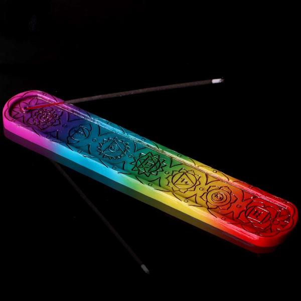 Photo #5 of product U5813U1 - Rainbow Chakra Incense Burner 12cm (Set of 4)