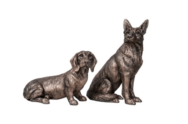 Photo of Rudi Dachshund Dog Sitting Bronze Sculpture Harriet Dunn