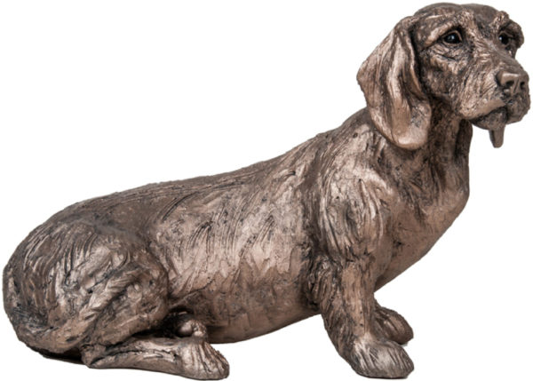 Photo of Rudi Dachshund Dog Sitting Bronze Sculpture Harriet Dunn