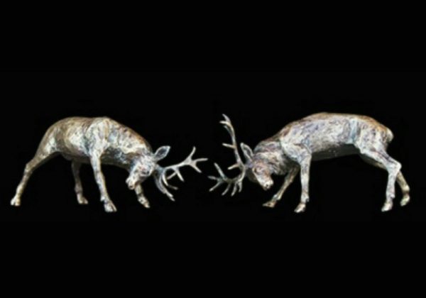 Photo of Rutting Stags Bronze Miniature (Butler and Peach)