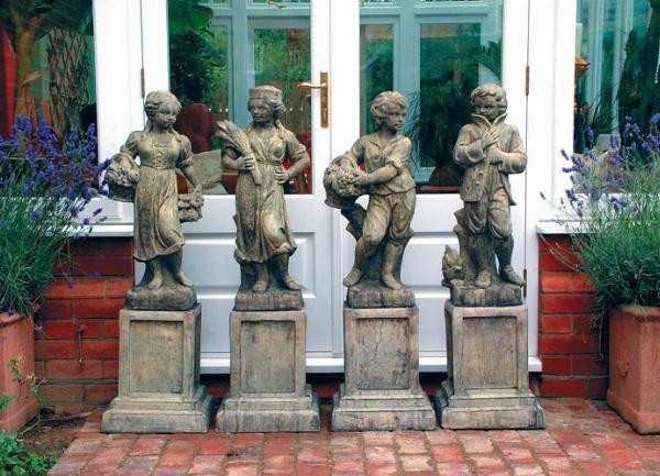 Photo of Set of 4 Traditional Seasons Stone Statues