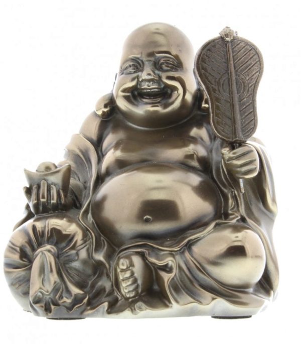 Photo of Sitting Wealth Buddha Figurine Polished Bronze (Juliana) 11cm