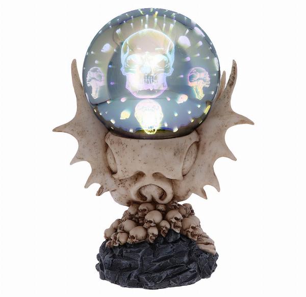 Photo #3 of product U5075R0 - Skeletal Realm Dragon Skull and Light Up Orb Figurine