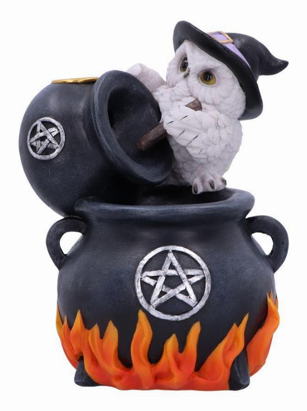 Photo #1 of product U6133W2 - Snowy Brew Owl Backflow Incense Burner 17cm