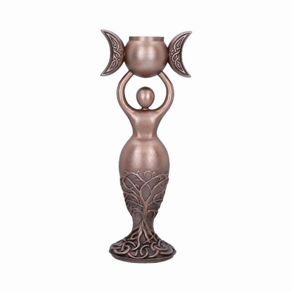 Photo #3 of product B6190W2 - Exclusive Bronze Spiral Goddess Candle Holder 20.3cm