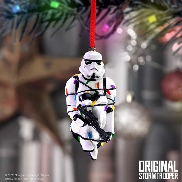 Photo #5 of product B6414X3 - Stormtrooper In Fairy Lights Decorative Hanging Ornament 9cm