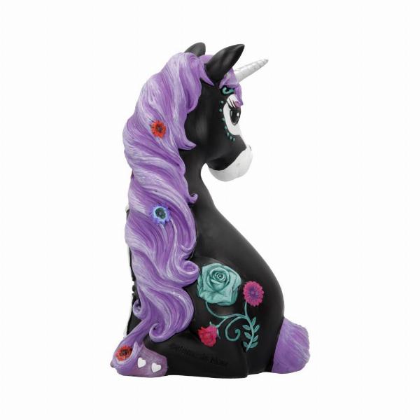 Photo #3 of product B4702P9 - Sugarcorn Black Day of the Dead Skeleton Unicorn Figurine