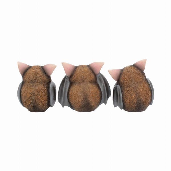 Photo #3 of product B4473N9 - Nemesis Now Three Wise Bats Figurines 8.5cm