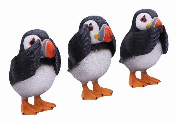 Photo #4 of product B6921C24 - Three Wise Puffin Figurines