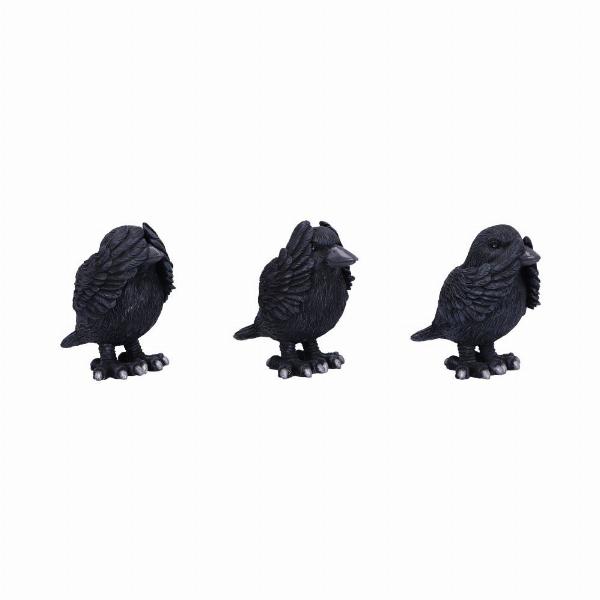 Photo #4 of product B6023V2 - Three Wise Ravens Figurines 8.7cm