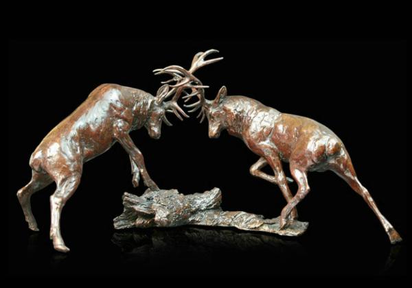 Photo of To the Winner the Spoils Bronze Sculpture (Limited Edition) Michael Simpson Stags
