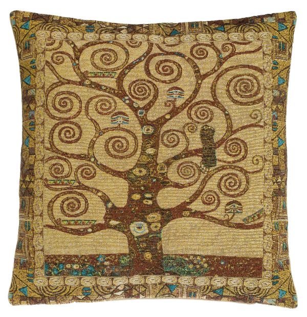 Phot of Tree Of Life By Gustav Klimt Tapestry Cushion