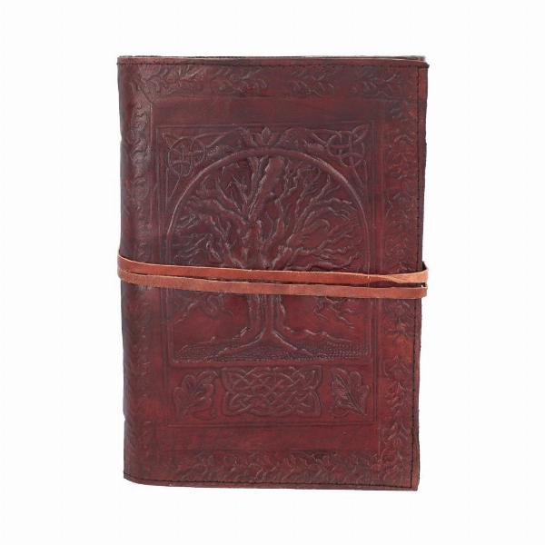 Photo #1 of product D1026C4 - Tree Of Life Bound Red Leather Embossed Journal 18 x 25cm