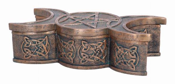 Photo #5 of product U6566Y3 - Triple Moon Bronze Trinket Box