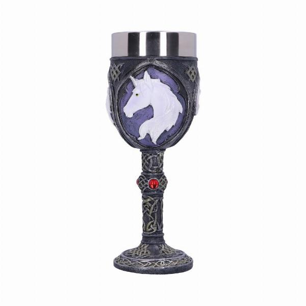 Photo #3 of product U0003A3 - Celtic Purple Unicorn Refreshment Goblet Wine Glass 19cm