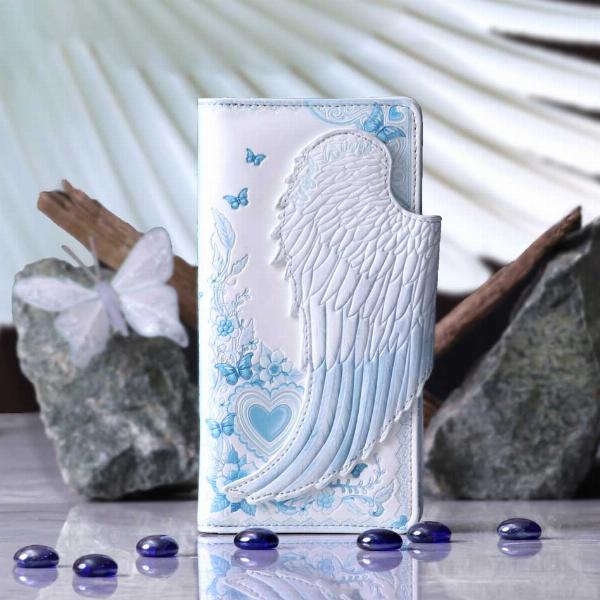 Photo #5 of product B5797U1 - White Angel Wings Embossed Purse 18.5cm