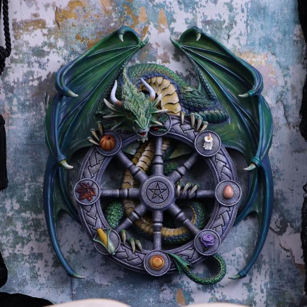Photo #5 of product B5255S0 - Anne Stokes Year of the Magical Dragon Pagan Wheel of the Year Wall Plaque