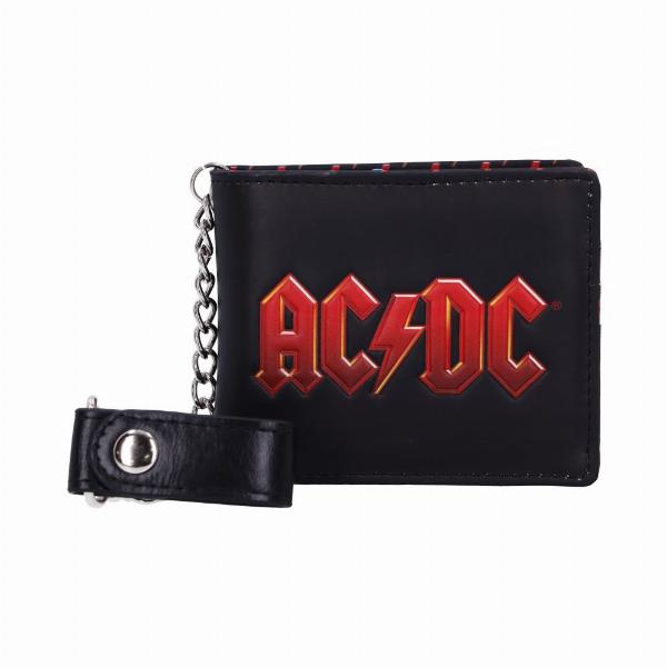 Photo #1 of product B4439N9 - AC/DC Logo Leather Lightning Chained Wallet Purse