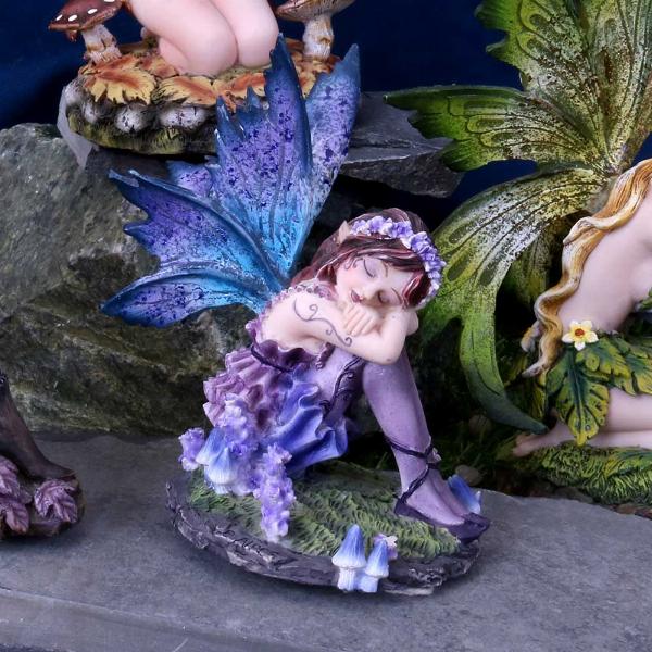 Photo #5 of product D1597E5 - Akina Figurine Purple Blue Floral Fairy Ornament