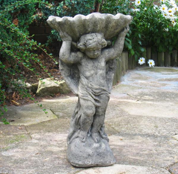 Photo of Angel and Shell Stone Birdbath