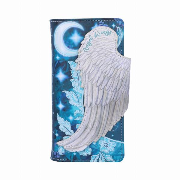 Photo #1 of product B5405S0 - Angel Wings White Feather Embossed Purse