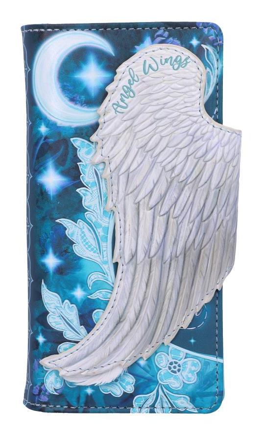 Photo #1 of product B5405S0 - Angel Wings White Feather Embossed Purse