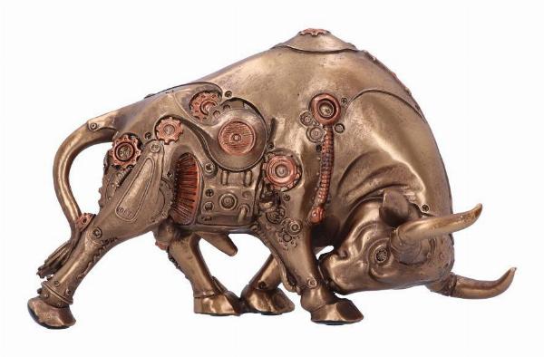 Photo #1 of product D5834U1 - Bronze Steampunk Bull Figurine 22.5cm