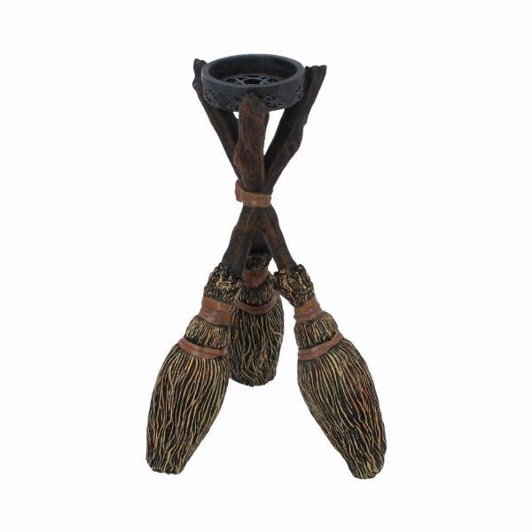 Photo #1 of product B3754K8 - Triple Broomstick Witchcraft Tealight Holder
