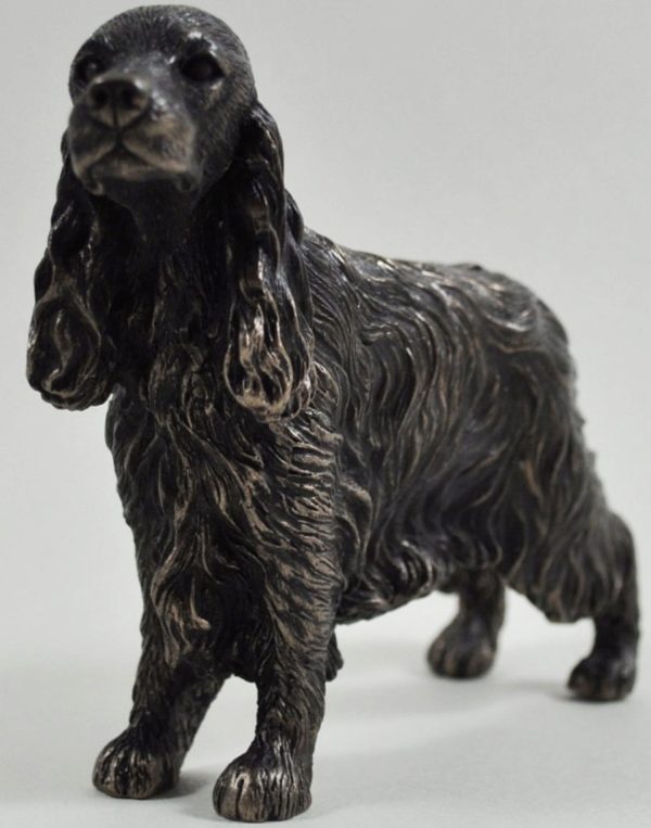 Photo of Cocker Spaniel Standing Bronze Dog Sculpture Small