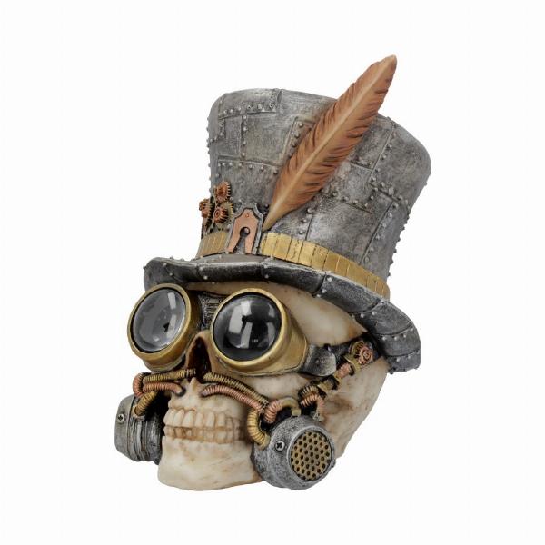 Photo #2 of product U4069M8 - Count Archibald Steampunk Top Hat Skull 19.5cm