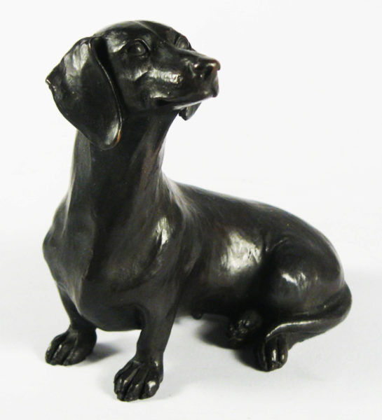 Photo of Dachshund Sitting Bronze Sculpture